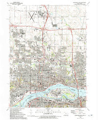 Davenport East Iowa Historical topographic map, 1:24000 scale, 7.5 X 7.5 Minute, Year 1991