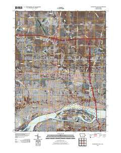 Davenport East Iowa Historical topographic map, 1:24000 scale, 7.5 X 7.5 Minute, Year 2010