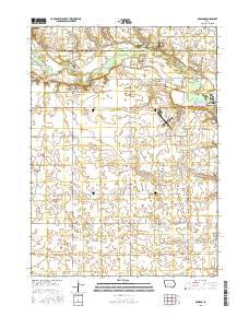 Dawson Iowa Current topographic map, 1:24000 scale, 7.5 X 7.5 Minute, Year 2015