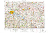 Des Moines Iowa Historical topographic map, 1:250000 scale, 1 X 2 Degree, Year 1954