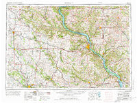 Dubuque Iowa Historical topographic map, 1:250000 scale, 1 X 2 Degree, Year 1976