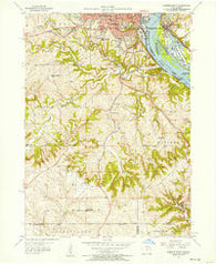 Dubuque South Iowa Historical topographic map, 1:24000 scale, 7.5 X 7.5 Minute, Year 1955
