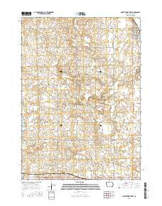 Graettinger West Iowa Current topographic map, 1:24000 scale, 7.5 X 7.5 Minute, Year 2015