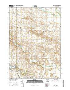 Hampton North Iowa Current topographic map, 1:24000 scale, 7.5 X 7.5 Minute, Year 2015