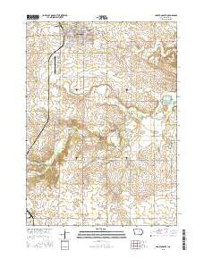 Hampton South Iowa Current topographic map, 1:24000 scale, 7.5 X 7.5 Minute, Year 2015