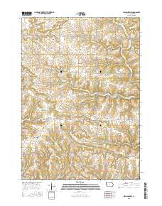 Highlandville Iowa Current topographic map, 1:24000 scale, 7.5 X 7.5 Minute, Year 2015