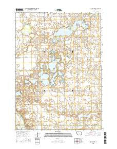 Ingham Lake Iowa Current topographic map, 1:24000 scale, 7.5 X 7.5 Minute, Year 2015