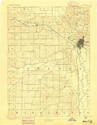 Iowa City Iowa Historical topographic map, 1:62500 scale, 15 X 15 Minute, Year 1891