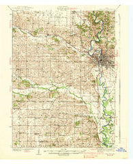 Iowa City Iowa Historical topographic map, 1:62500 scale, 15 X 15 Minute, Year 1938