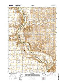 Klondike Iowa Current topographic map, 1:24000 scale, 7.5 X 7.5 Minute, Year 2015
