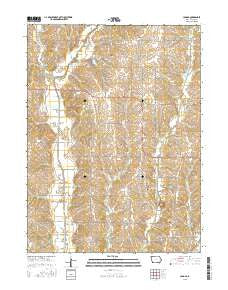 Ladoga Iowa Current topographic map, 1:24000 scale, 7.5 X 7.5 Minute, Year 2015