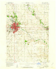 Mason City Iowa Historical topographic map, 1:62500 scale, 15 X 15 Minute, Year 1959