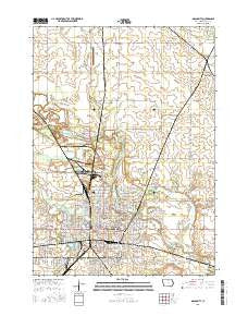 Mason City Iowa Current topographic map, 1:24000 scale, 7.5 X 7.5 Minute, Year 2015