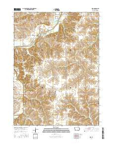 Milo Iowa Current topographic map, 1:24000 scale, 7.5 X 7.5 Minute, Year 2015