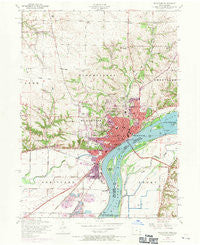 Muscatine Iowa Historical topographic map, 1:24000 scale, 7.5 X 7.5 Minute, Year 1953