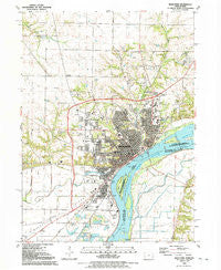 Muscatine Iowa Historical topographic map, 1:24000 scale, 7.5 X 7.5 Minute, Year 1991
