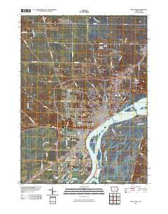 Muscatine Iowa Historical topographic map, 1:24000 scale, 7.5 X 7.5 Minute, Year 2010