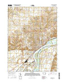 Muscatine Iowa Current topographic map, 1:24000 scale, 7.5 X 7.5 Minute, Year 2015