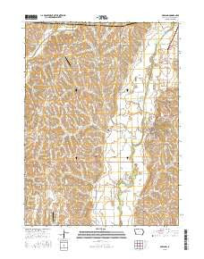 Oakland Iowa Current topographic map, 1:24000 scale, 7.5 X 7.5 Minute, Year 2015