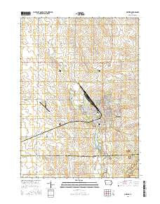 Oelwein Iowa Current topographic map, 1:24000 scale, 7.5 X 7.5 Minute, Year 2015