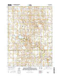 Olaf Iowa Current topographic map, 1:24000 scale, 7.5 X 7.5 Minute, Year 2015