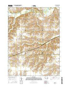 Ollie Iowa Current topographic map, 1:24000 scale, 7.5 X 7.5 Minute, Year 2015