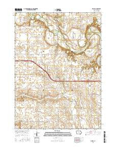 Owasa Iowa Current topographic map, 1:24000 scale, 7.5 X 7.5 Minute, Year 2015