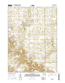 Panora Iowa Current topographic map, 1:24000 scale, 7.5 X 7.5 Minute, Year 2015