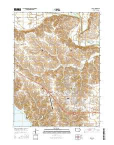 Pella Iowa Current topographic map, 1:24000 scale, 7.5 X 7.5 Minute, Year 2015