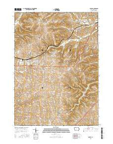 Peosta Iowa Current topographic map, 1:24000 scale, 7.5 X 7.5 Minute, Year 2015