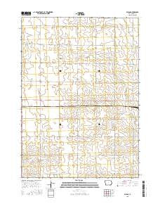 Plessis Iowa Current topographic map, 1:24000 scale, 7.5 X 7.5 Minute, Year 2015