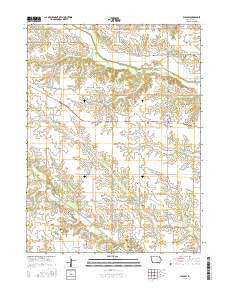 Pulaski Iowa Current topographic map, 1:24000 scale, 7.5 X 7.5 Minute, Year 2015