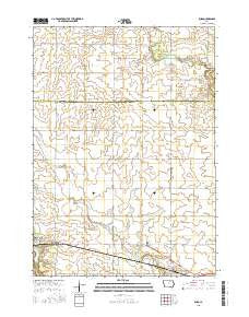 Rudd Iowa Current topographic map, 1:24000 scale, 7.5 X 7.5 Minute, Year 2015