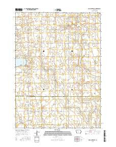 Rush Lake East Iowa Current topographic map, 1:24000 scale, 7.5 X 7.5 Minute, Year 2015