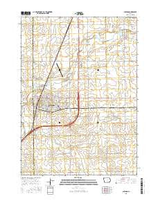 Sheldon Iowa Current topographic map, 1:24000 scale, 7.5 X 7.5 Minute, Year 2015