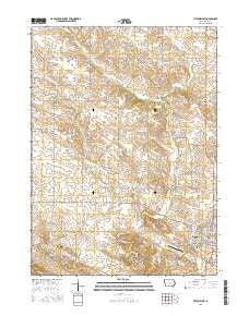 Tipton West Iowa Current topographic map, 1:24000 scale, 7.5 X 7.5 Minute, Year 2015