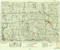 Waterloo Iowa Historical topographic map, 1:250000 scale, 1 X 2 Degree, Year 1955