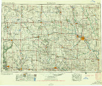 Waterloo Iowa Historical topographic map, 1:250000 scale, 1 X 2 Degree, Year 1955