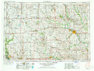 Waterloo Iowa Historical topographic map, 1:250000 scale, 1 X 2 Degree, Year 1954