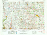 Waterloo Iowa Historical topographic map, 1:250000 scale, 1 X 2 Degree, Year 1954