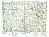 Waterloo Iowa Historical topographic map, 1:250000 scale, 1 X 2 Degree, Year 1954