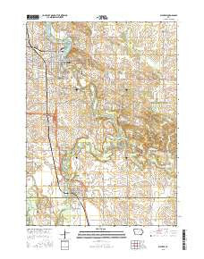Waverly Iowa Current topographic map, 1:24000 scale, 7.5 X 7.5 Minute, Year 2015