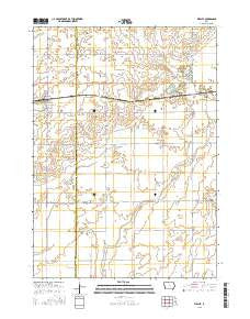 Wesley Iowa Current topographic map, 1:24000 scale, 7.5 X 7.5 Minute, Year 2015