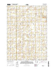 Woden Iowa Current topographic map, 1:24000 scale, 7.5 X 7.5 Minute, Year 2015
