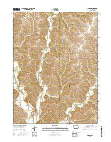 Woodland Iowa Current topographic map, 1:24000 scale, 7.5 X 7.5 Minute, Year 2015