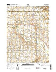 Woodward Iowa Current topographic map, 1:24000 scale, 7.5 X 7.5 Minute, Year 2015