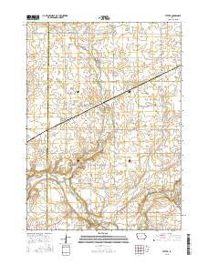 Yetter Iowa Current topographic map, 1:24000 scale, 7.5 X 7.5 Minute, Year 2015