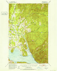 Elmira Idaho Historical topographic map, 1:62500 scale, 15 X 15 Minute, Year 1951