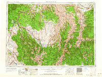 Grangeville Idaho Historical topographic map, 1:250000 scale, 1 X 2 Degree, Year 1955