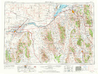 Pocatello Idaho Historical topographic map, 1:250000 scale, 1 X 2 Degree, Year 1954